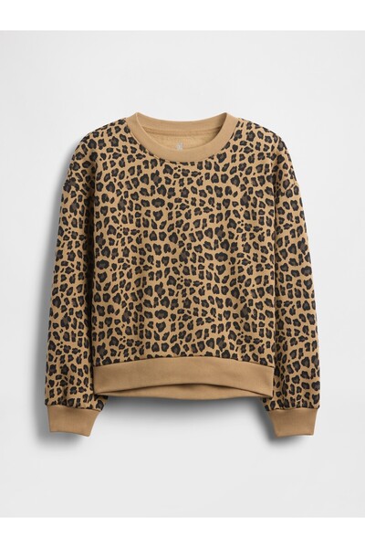 GAP Kız Çocuk Kahverengi VintageSoft Dolman Sweatshirt