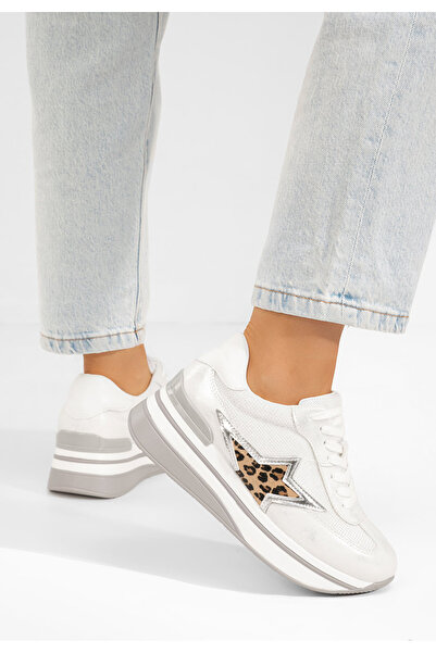 B T Shoes Stribrné dámské tenisky na platformě Valorys