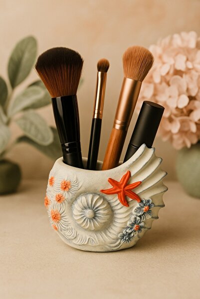 MİREVA Decorative Seashell Object – Makeup Organizer, Flower Pot or Candle Holder