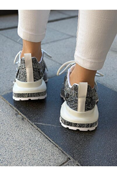 LABRONA Women's Patterned Stone Detailed High-Sole Walking Shoes