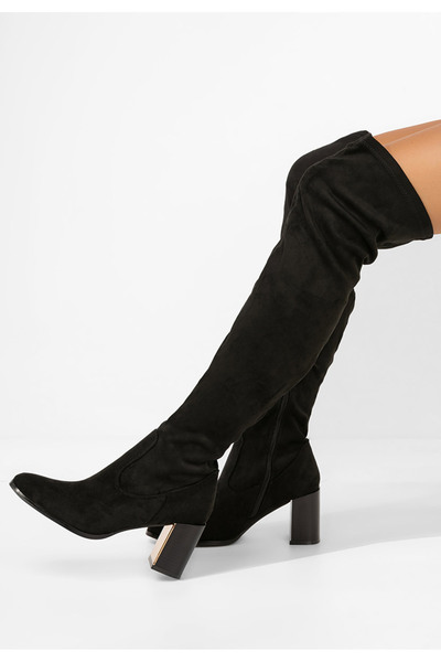 B T Shoes Черни ботуши над коляното Jeanne V2