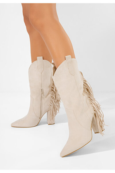 B T Shoes Καουμπόικες Μπότες Aurina μπεζ