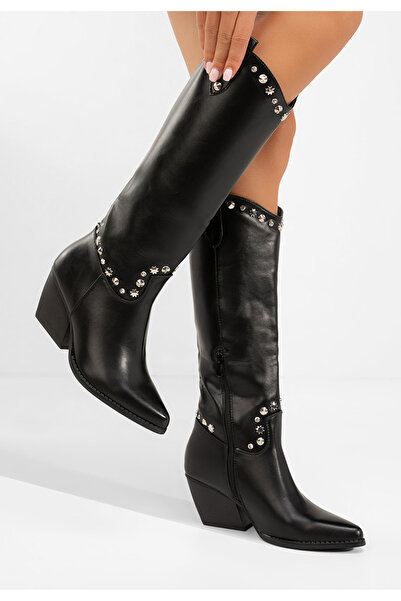 B T Shoes Καουμπόικες Μπότες Crisela Μαύρα