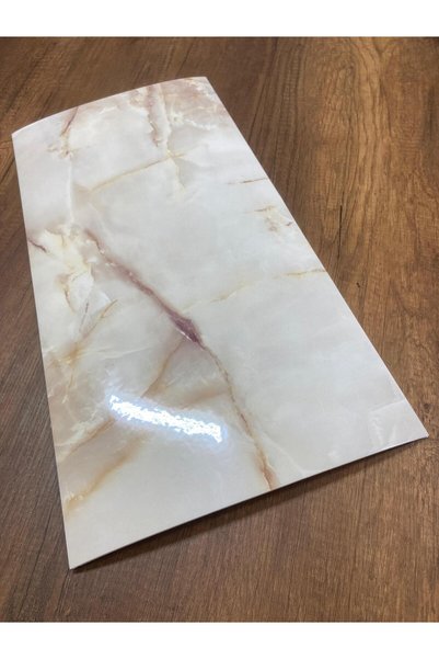 UKAB DEKOR 60x120 cm Kendinden Yapışkanlı Bej Mermer Görünümlü Dekoratif Pvc Duvar Paneli