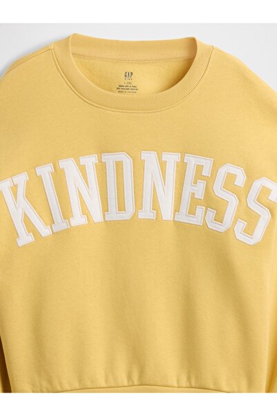 GAP Kız Çocuk Sarı Vintage Soft Dolman Sweatshirt
