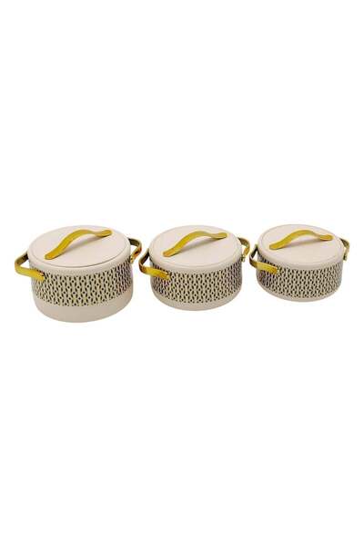 BEIGE Heat-insulated food storage set consisting of 3 pieces