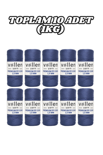 vollen yarn Polyester Makrome İpi 1.5 mm 100 g 150 m – 10’lu Paket, Supla ve ...