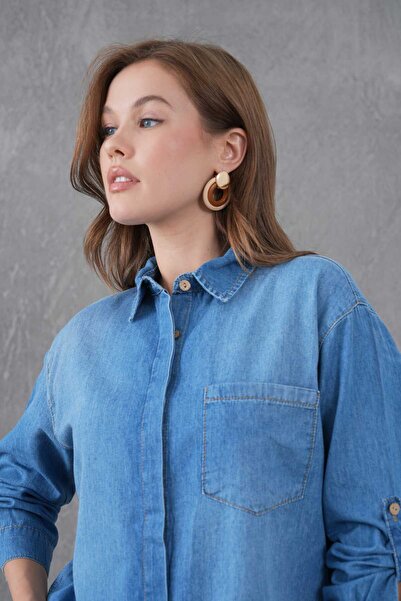 ALDAGİY DENİM KADIN GÖMLEK