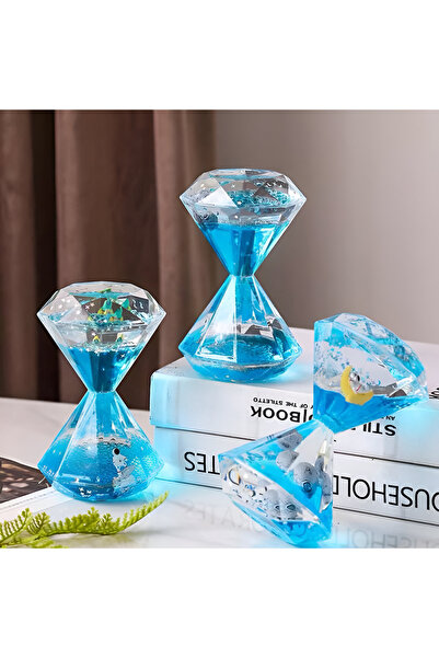 Wolawood ساعة رملية سائلة بتصميم الماس، إكسسوار كريستالي لسطح الطاولة، هدية م...
