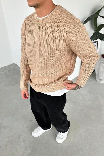 HAFKAGİYİM Taba Örme Дизайн Relaxed Трикотажний светр