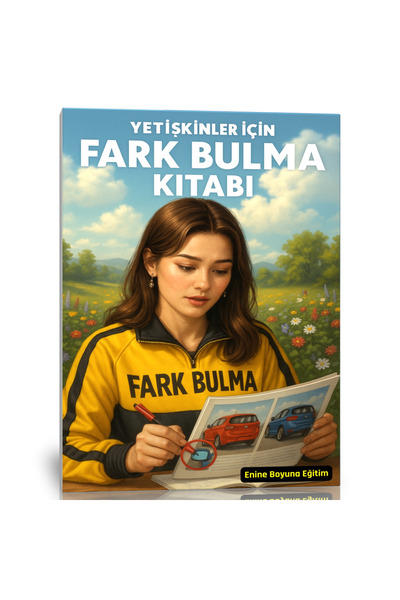 Enine Boyuna Eğitim Yetişkinler İçin Fark Bulma Kitabı (Spiralli 56 Tam Sayfa...