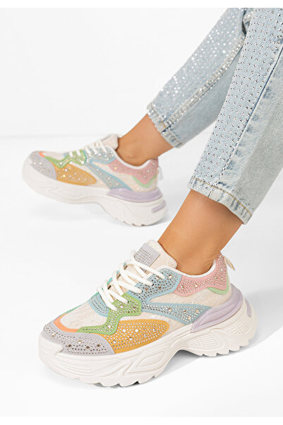 B T Shoes Viacfarebné dámské tenisky na klínku Elaris