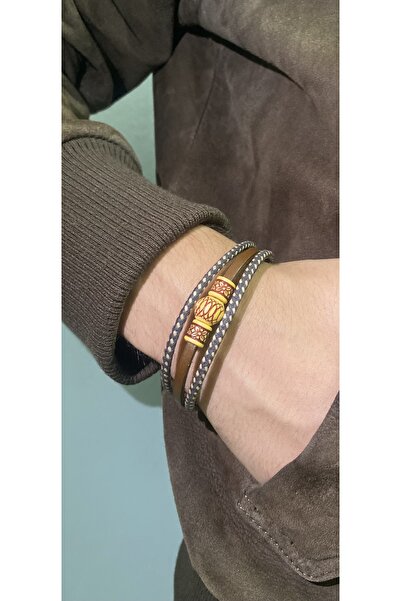 DMDnaturel Hakiki Deri Kaplan Gözü Bileklik