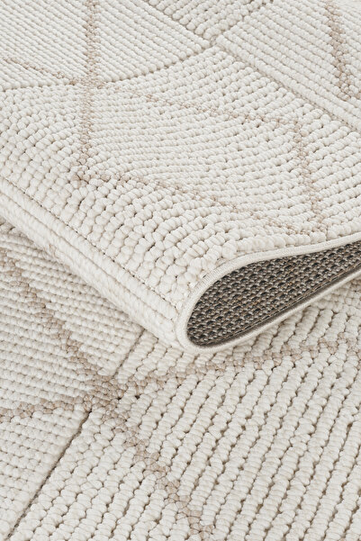 SİMEREV HALI HOME CONSEPT Krem Bej Yumuşak Bukleli Dokuma Halı Bukle Kilim Salon Mutfak Koridor Yolluk Oturma Odası Halısı