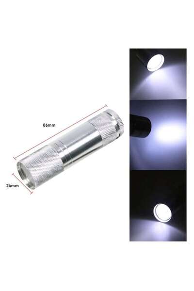 Bibilel Mini lanternă cu 9 LED-uri, aluminiu, JMB-BBL6785