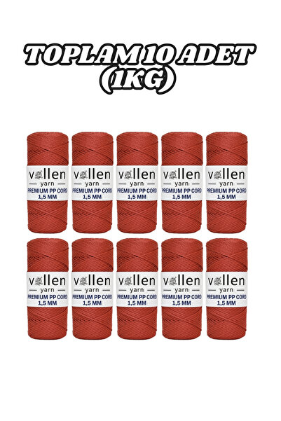 vollen yarn Polyester Makrome İpi 1.5 mm 100 g 150 m – 10’lu Paket, Supla ve ...