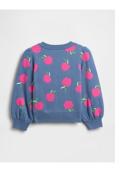 GAP Kız Bebek Mavi Puff-Sleeve Kazak