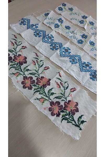 Papatyam Hand Knitted 4 Pieces (50cm) Hand Embroidered Lace Piece/Handmade Dowry Lace/Vintage