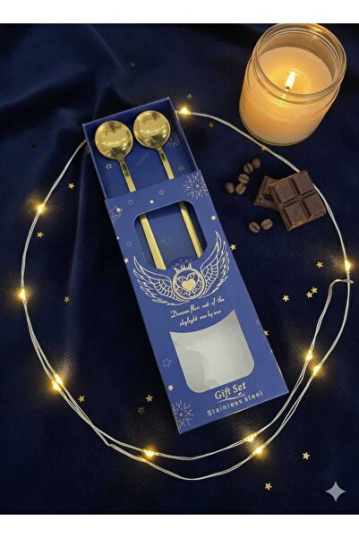 LOVYCO Gold 2-Piece Latte, Ice Cream, Coffee, Sugar, Presentation, Phenomenon Spoon 15 cm