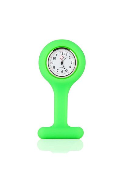 Bibilel Ceas pentru asistente medicale/doctori, mini brosa pentru tunica din silicon, verde