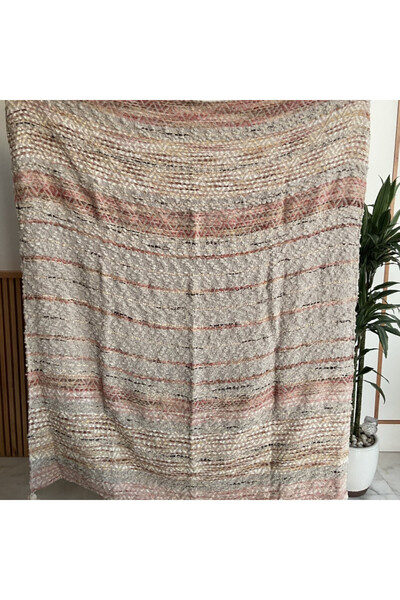 Tim and Him Desert Blanket for Sofa in terracota color
