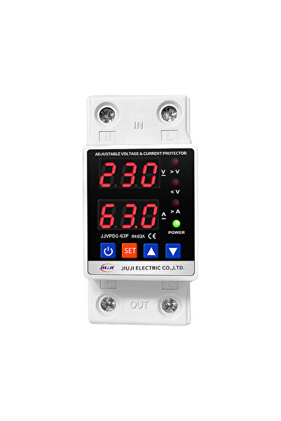 JIUJI Voltaj ve Akım Koruma Rölesi Monofaz 63A