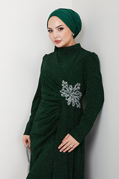 TesettürButik Fringe Hijab Evening Dress