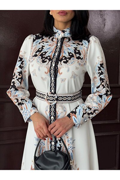 suphias Atlas Fabric Dress(Belt Included)