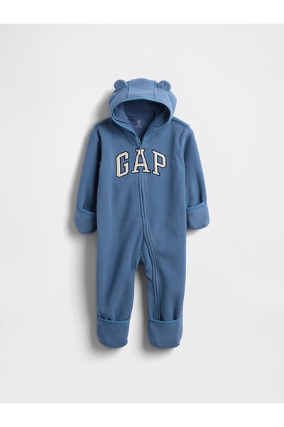 GAP Bebek Mavi Kapüşonlu Logo Tulum