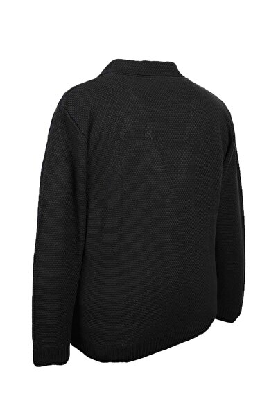 tambattal Plus Size Buttoned Jacket Collar Men's Knitwear Cardigan (Comfortable Fit)