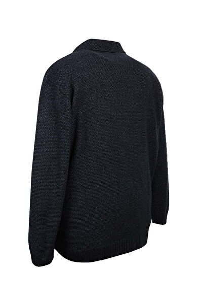 tambattal Plus Size Buttoned Jacket Collar Men's Knitwear Cardigan (Comfortable Fit)