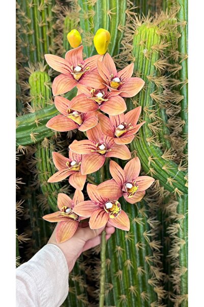 KOZALILAR Islak Dokulu Dekoratif Yapay Singapur Lüks Orkide Dalı