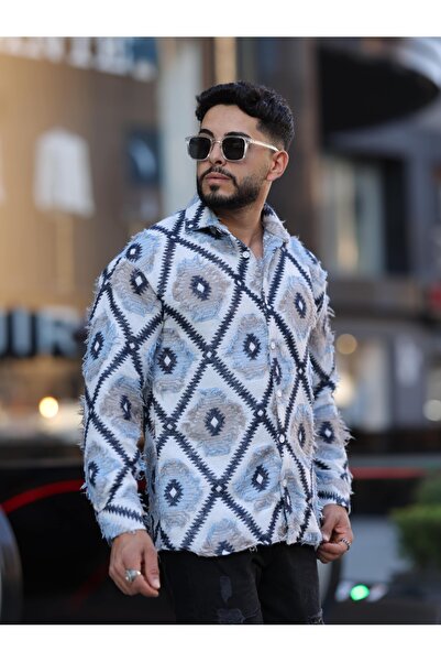 Oyga Чоловіча сорочка з широким кроєм та візерунком