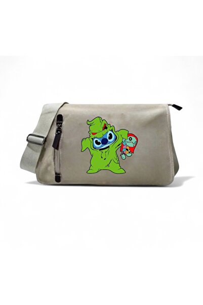 DEEFWEAR Beige Halloween Stitch Printed Unisex Messenger Bag