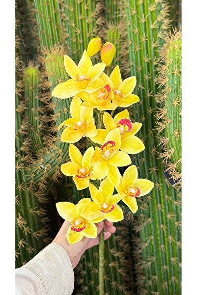 KOZALILAR Islak Dokulu Dekoratif Yapay Singapur Lüks Orkide Dalı