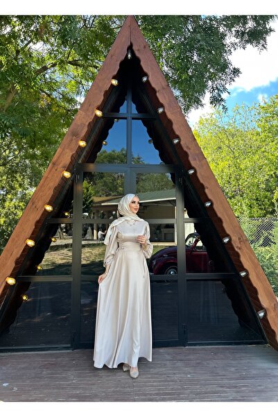 ZÜBİŞ BUTİK Zühre Beli İp Detaylı Tesettür Abiye