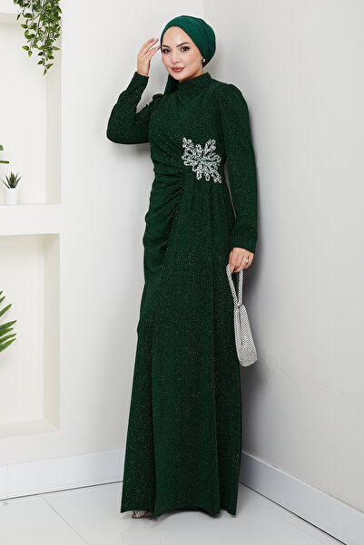 TesettürButik Fringe Hijab Evening Dress