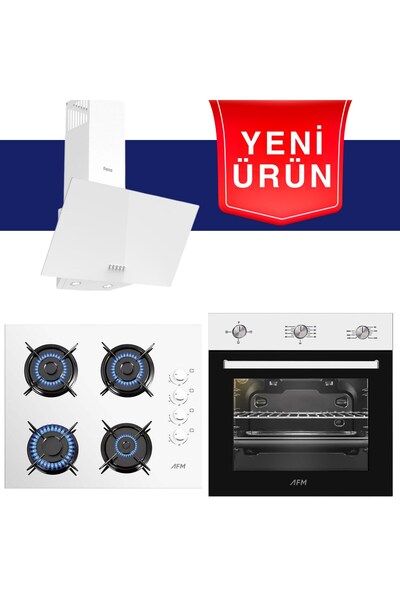 Ferre & Afm Tech FETHY Series Beyaz Cam Ankastre Set ( D087 + Fm7301W + Fm2201W )