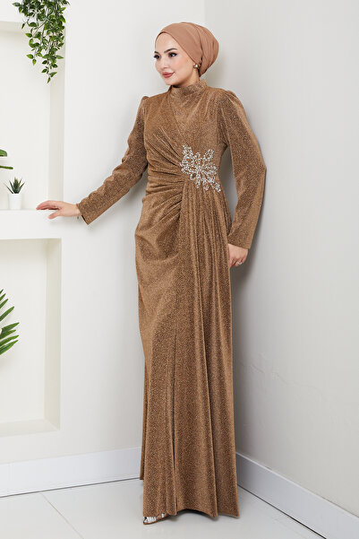 TesettürButik Βραδινό φόρεμα με κρόσσια