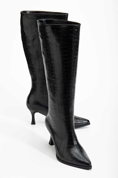 CHİCELLA Velora Siyah Sivri Burun Kadın Topuklu Çizme