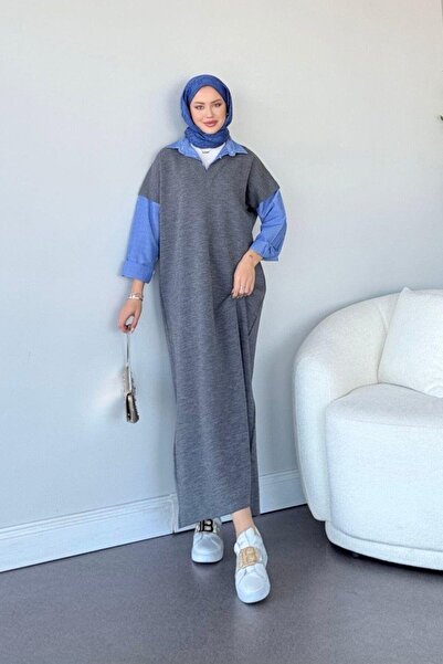 Şulemoda Giyim Muadil Elbise Gri