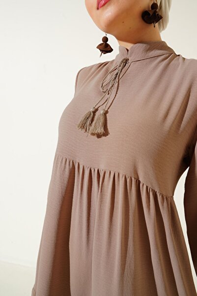 Hiccup Bdart Bow Lace-Up Neck Detail Maxi Dress