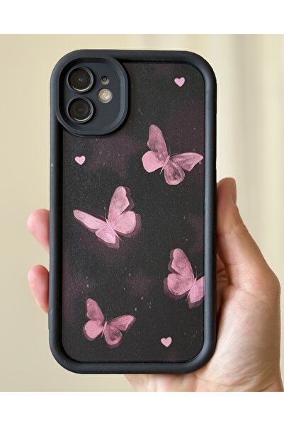 FİŞNEİLETİŞİM حافظة ذات حواف سميكة بنمط الفراشة متوافقة مع آيفون 11