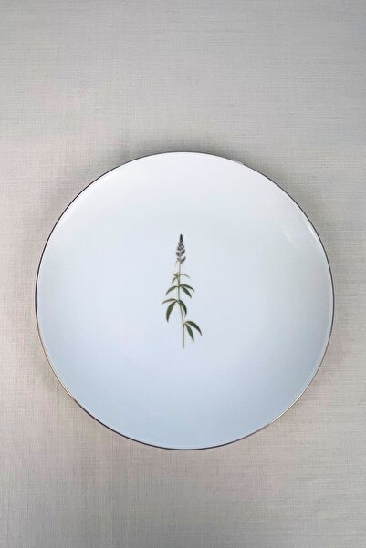 tabakevi Tabak Evi Porcelain Natura Cluster Gold Gilded Serving Plate 24.50cm Set of 6