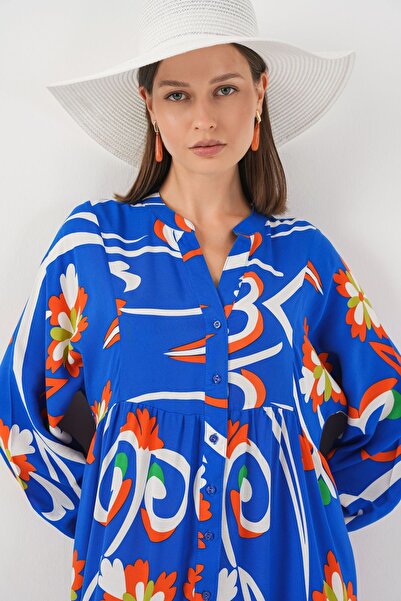 Hiccup BDART Максі-сукня з ґудзиками, V-подібним вирізом та квітковим принтом