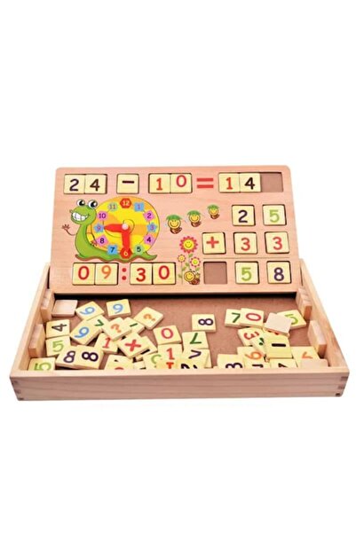 edu bebe Tablă educațională din lemn cu numere și operații matematice