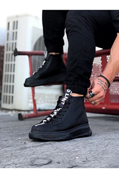 Zapatos WG03 Erkek Spor Günlük Bağcıklı Cilt Bot CST - Siyah