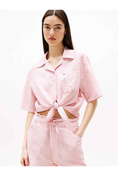 Tommy Hilfiger Women's Tjw Crop Linen Shirt