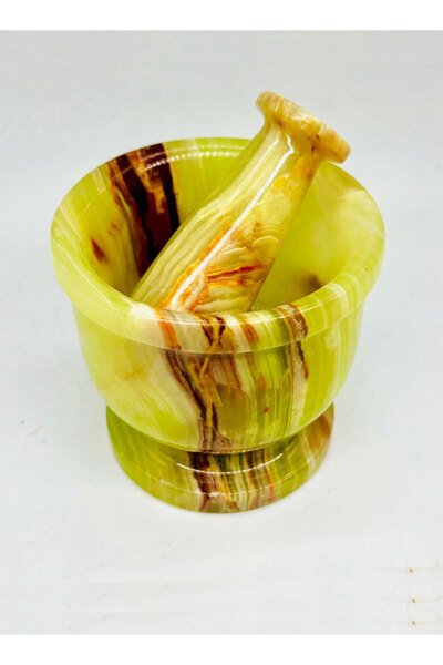 M.A Traders Onyx Marble Pestle & Mortar -4 Inch Langri Kitchen Utensil for Spices and Dry Fruits (2 Colors )