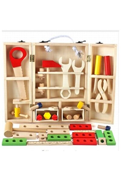 KRUZZEL Trusa de scule Montessori din lemn, 40 de piese